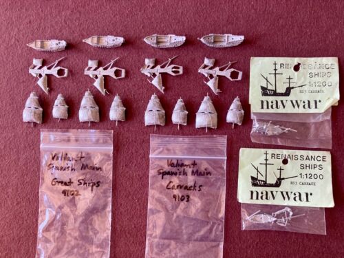 Valiant Spanish Main 1/1200 #9102 Great Ships & #9103 Carracks (2 COMPLETE SETS)
