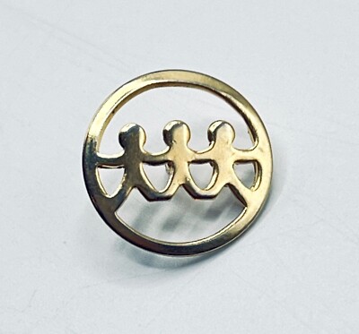 Vintage United Way Childrens Unity Logo Lapel Pin, Engraved Copyright E.A. Adams