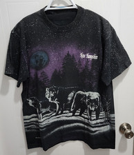 VTG New Hampshire Wolves Nature Single Stitch T Shirt USA Made San Segal Size L