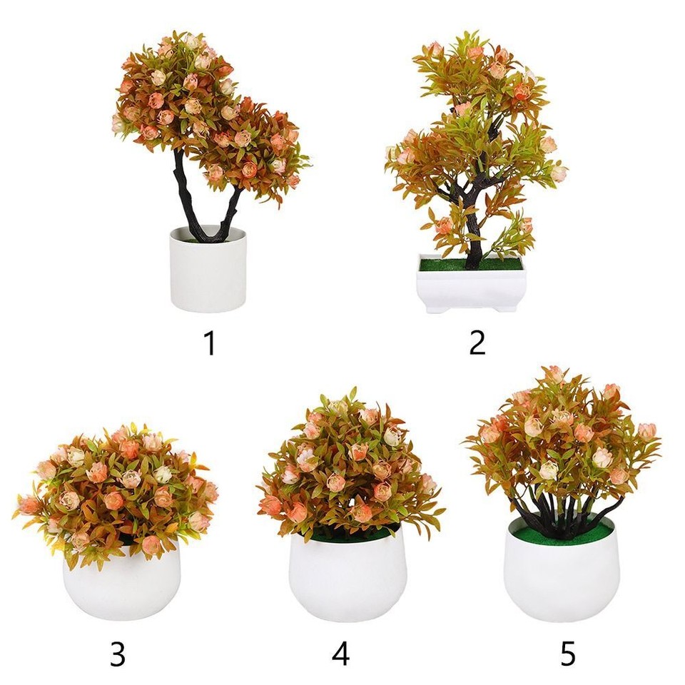 Lifelike Artificial Rose Potted Flowers Knickknacks Home Office Cafe