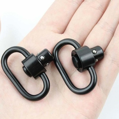 2PCS Heavy Duty Flush Push Button Quick Detach 1.25'' Rifle QD Sling Swivel Mount