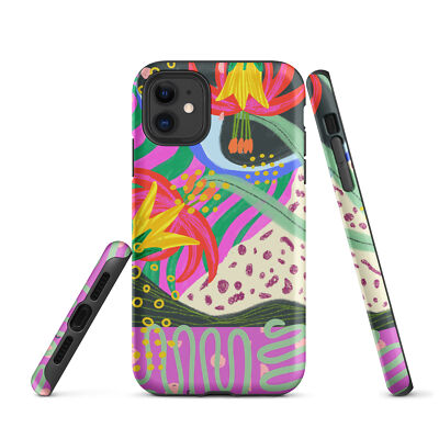 Fun funky tropical colorful design for your iPhone 12,13,Tough Case for iPhone 