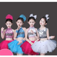 Girls Dance Sequin Ballroom Modern Jazz Dance Costumes Dance