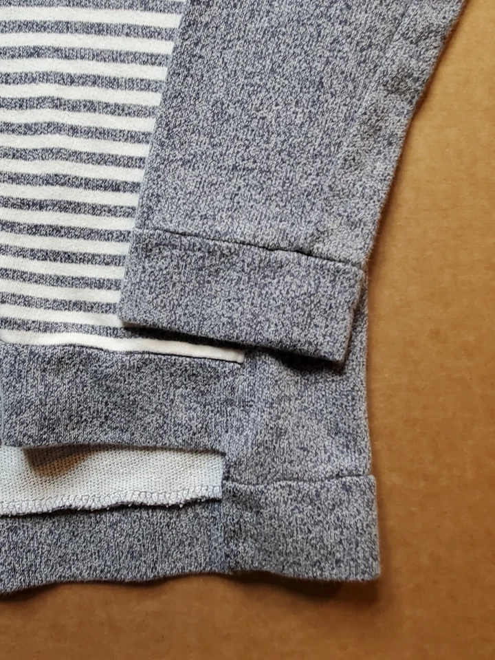 Blusa pulôver feminina Bobbie Brooks manga longa listra branca azul grande - Imagem 3 de 4