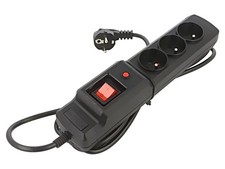 5904722197855 Power Strip: Fusing Sockets: 3 250VAC 10A Black ARCON
