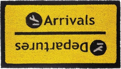 FISURA   Originelle Kokos-Fußmatte Arrivals/Departures  mit Rutschfester PVC-