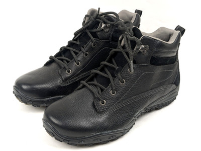 CAT CATERPILLAR Avail Schuhe  UNGETRAGEN  44 Schwarz Leder Schnürer Mid P714157