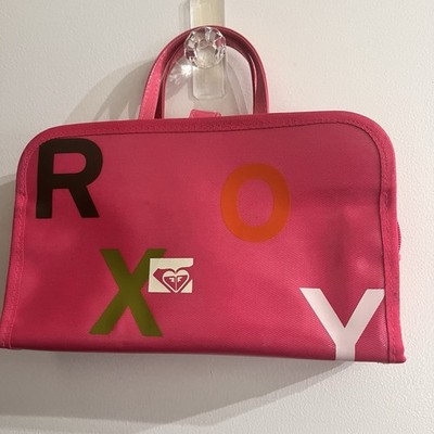 ROXY Travel Makeup Cosmetic Case Bag Pink Y2K Hanging Toiletry Organizer