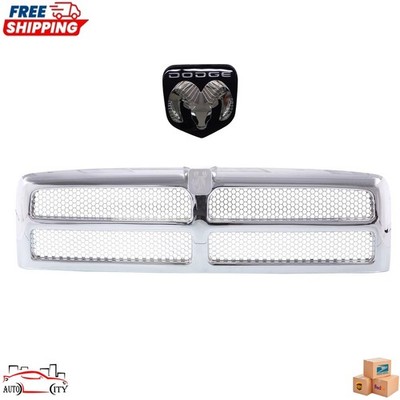 For 1994-2002 Dodge Ram Pickup 2500 Front Chrome Grille Assembly OEM Emblem 2PC