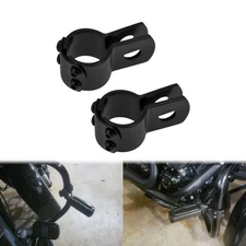 1-1/4" Engine Guard Crash Bars Highway Foot Pegs Black Mount Clamps For Harley