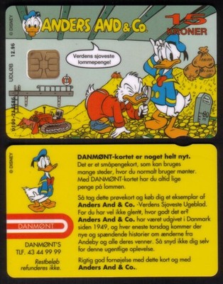 15k Scrooge McDuck & Donald Duck Disney Cartoon Chip MINT Sealed Phone Card