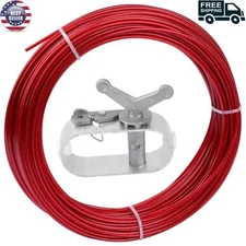 Pool Cover Winch and Cable Kit 100ft Wire Ratchets for Winter red