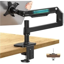Single Monitor Arm Desk Mount Screens Up To 40 Inches Adjustable C-Clamp