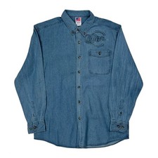 Made In USA Unbranded Denim Shirt - Medium Blue Cotton