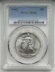 1943 Walking Liberty Half Dollar - PCGS MS65