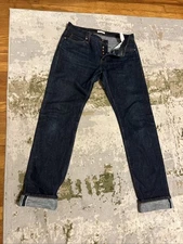the unbranded brand jeans men skinny 34 UB101 14.5 oz raw selvedge denim