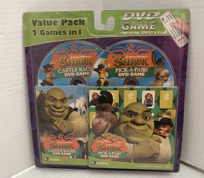 Shrek DVD Game- Pick A Pair! & Castle Races- Dreamworks. VALUE PACK 2 games in 1