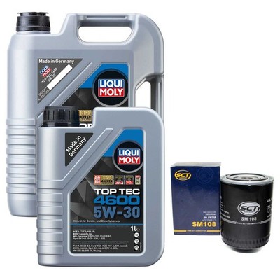 Motoröl Set 4600 5W-30 LIQUI MOLY 6 Liter + Ölfilter für Opel Omega A 2.3 D V87