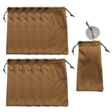12Pcs Microfiber Eyeglass Cases 7" x 3.5" Glasses Pouch with Drawstring Coffee