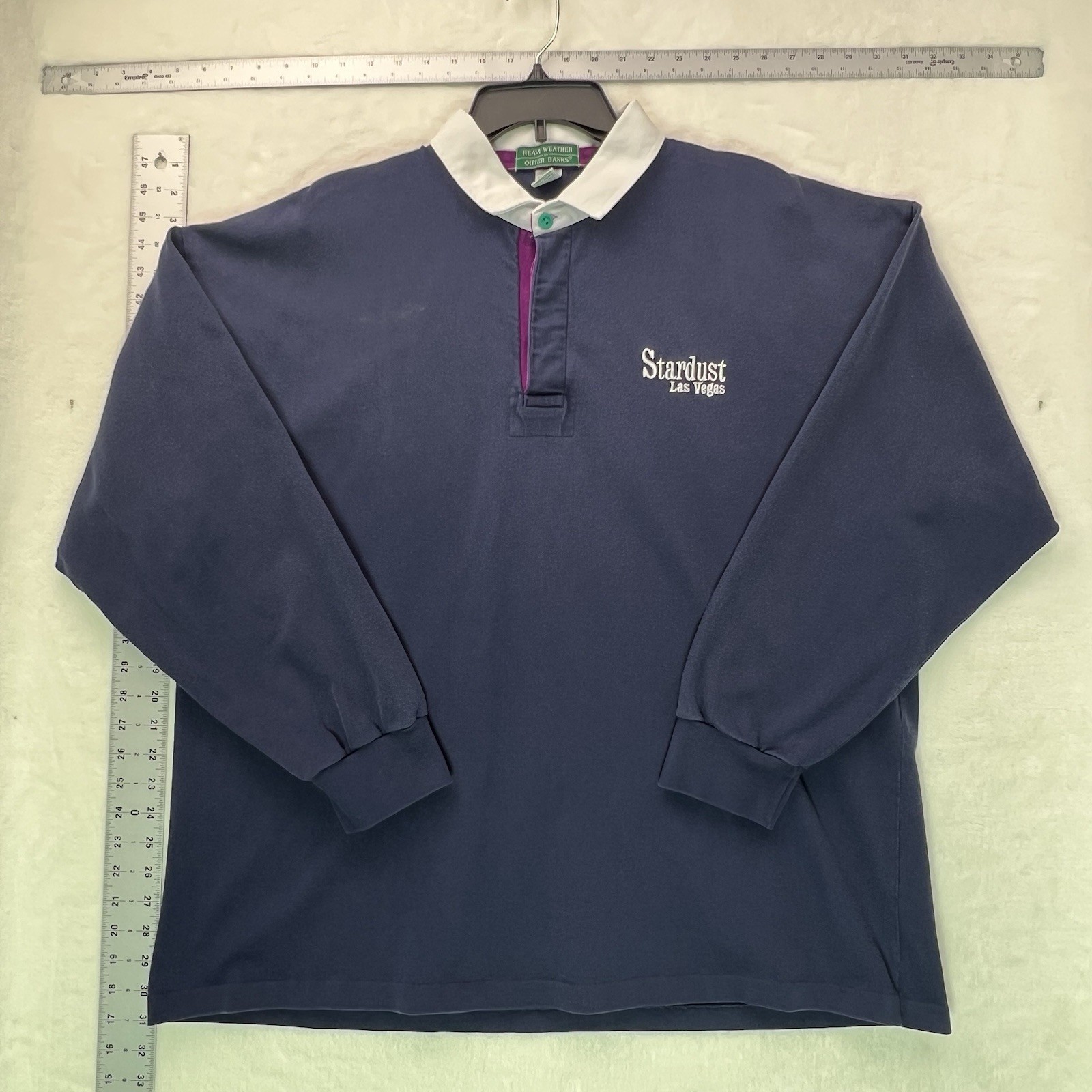 Vintage Heavy Weather By Outer Banks Stardust Las Vegas Rugby Men’s Shirt XXL