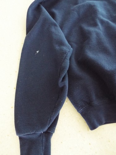 Vintage Jerzees Blank Hoodie Mens L Blue Sweatshirt Full Zip Blank Distressed - Bild 5 von 11