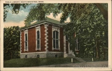 South Braintree, Massachusetts MA Public Library Tichnor Antique Postcard