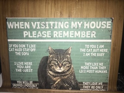 Leinwandbehang - Katze ''This Is My Home'' - humorvoll 8 x 6 Zoll
