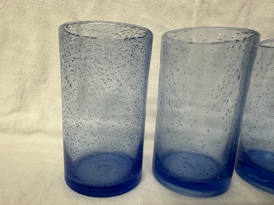 Juego de 5 vasos Artland Iris azules 16 oz dobles antiguos con semillas Lowball de 5,75" Foto 3 de 4