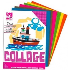 Album Carta Vellutata Adesiva Collage 12Fogli 35x50 Deco