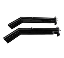26" Black Angled Spring Loaded Mud Flap Hanger for Semi 1-1/8" Bolt Spacing