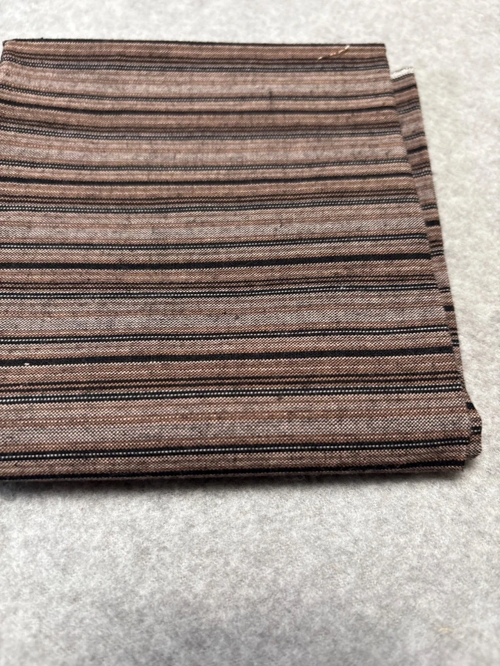 Pieza de tela a rayas marrón y negro 18x22" para proyectos de costura o artesanía Foto 3 de 4