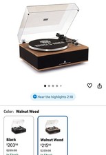 Angels Horn HP-H019 Bluetooth Vinyl Turntable w Built-In Speakers - NEW - READ