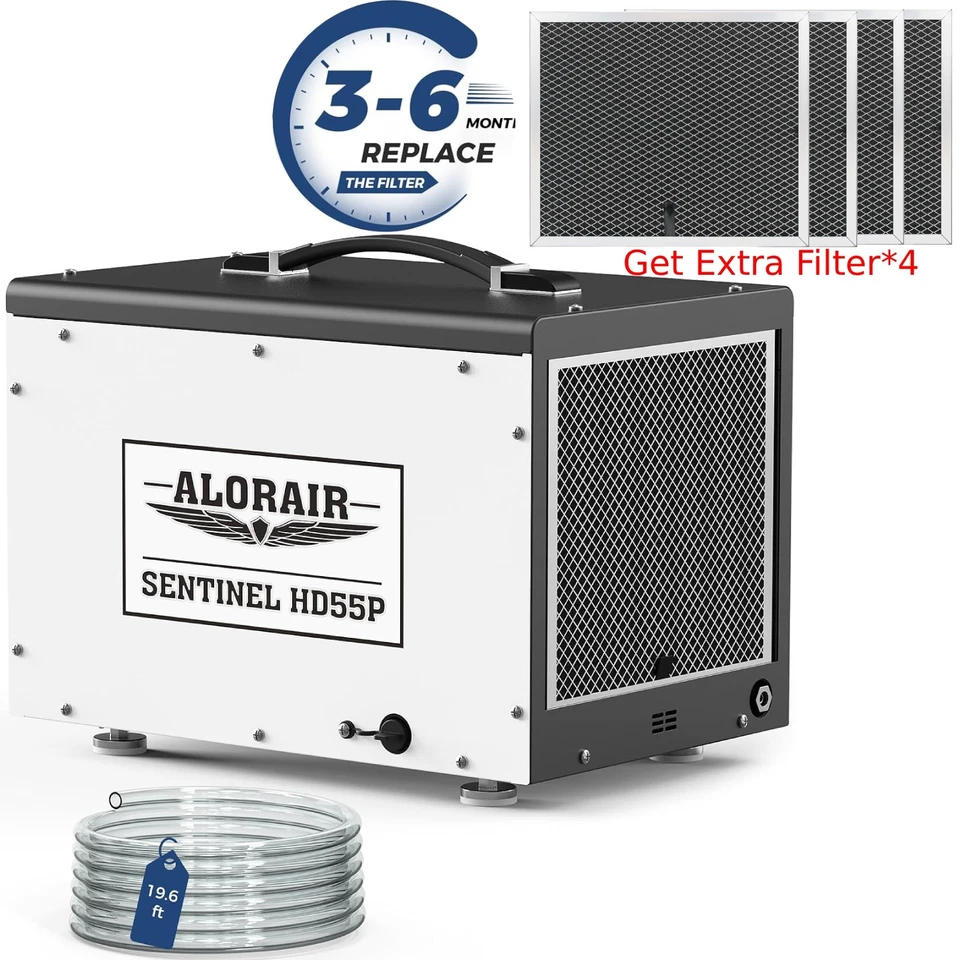 ALORAIR Sentinel HD55P 120 Pints Dehumidifier for Basement with Pump 5y