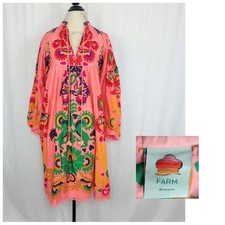 Farm Rio Amulet Dress Small Pink Midi