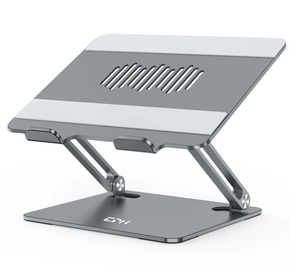 Laptop Stand Adjustable with USB Cooling Fan Ergonomic Computer Riser f Desk - Image 2 of 4