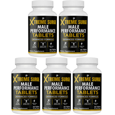 Xtreme Surge - Male Performance Formula, Energy, Stamina Support- 5 Bottles