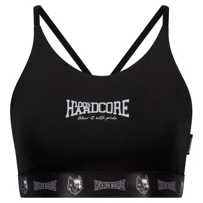 100% HARDCORE Damen Sport Top "Taping" | Black | Schwarz Gabber Sporttop Frauen - Bild 1 von 2