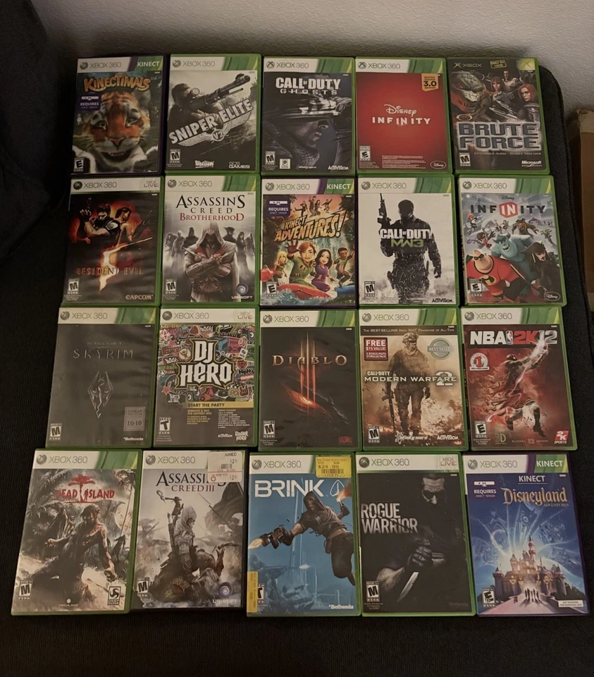Microsoft Xbox 360 Game Lot Of 48 - Halo, Skyrim, Resident Evil, Rayman, COD…. - Image 2 of 4