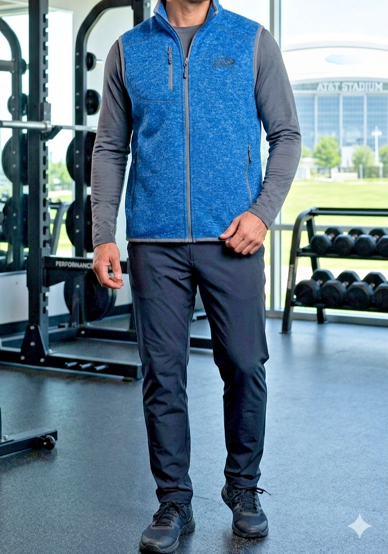 Advocare Mens Performance Full Zip Vest Blue Large