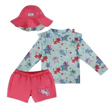 UV Skinz UPF 50 Toddler Girls' 3-piece Swim Set 4T