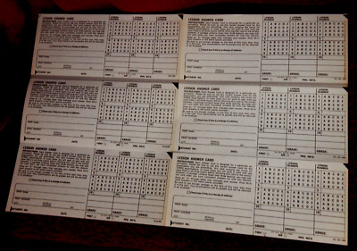 Vtg National Technical Schools Lot of 6 UNUSED Lesson Answer Cards All Attached