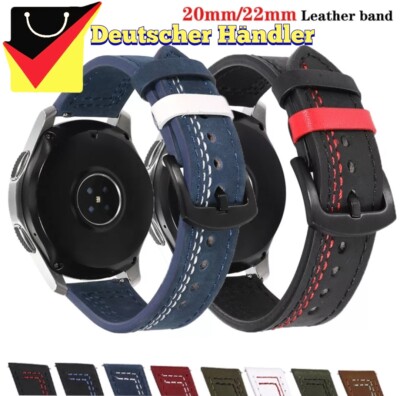 Premium Leder Uhrenarmband 20/22mm für Xiaomi, Amazfit, Garmin, Huawei, Samsung