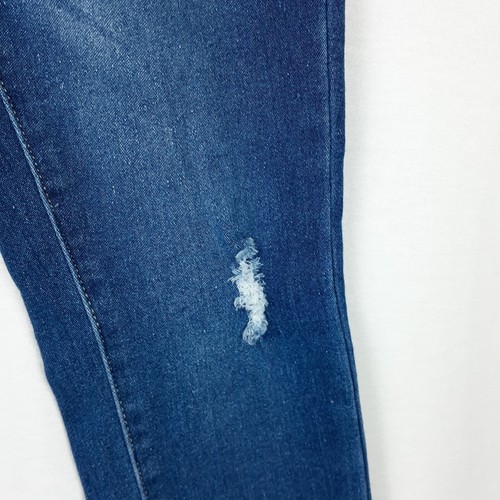 YMI Girl 3 Button Skinny Jeans Blue Stretch Distressed Girls Size 10 Pockets - Picture 5 of 15