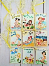 9 Retro Style Summer Kids Handmade Gift Tags Scrapbooks Junk Journals Crafts