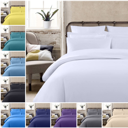 5* 400 THREAD COUNT 100% EGYPTIAN COTTON DUVET/QUILT COVER BEDDING SET ALL SIZES - Afbeelding 1 van 41