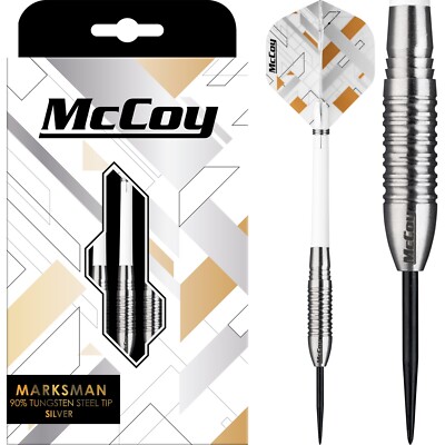 Tungsten Darts Set 22g 24g 26g Gramm 90% McCoy Marksman Silver