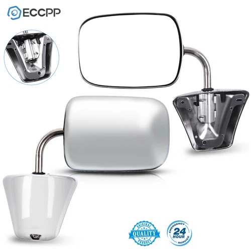 Chrome Manual Side View Mirrors Pair Set For 1973-1986 Chevy GMC Truck