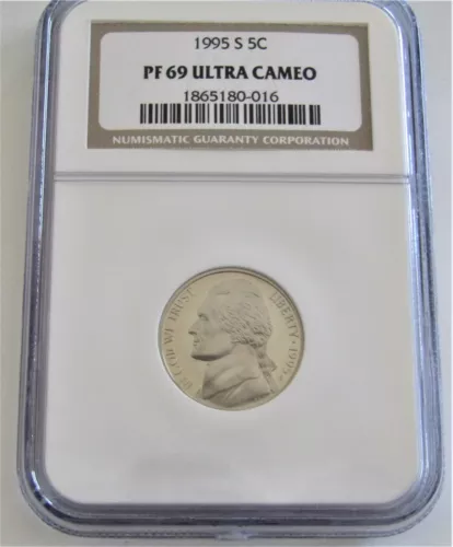 1995 S JEFFERSON 5c Nickel NGC PF69 Ultra Cameo