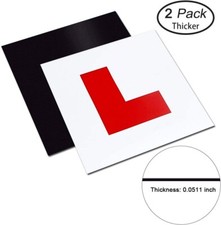2 x FULL SIZE MAGNETIC LEARNER 'L' PLATES - EASY APPLICATION & REMOVAL