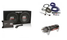 MTX Terminator TNP212D2 Dual 12” Subwoofers Amp+Amplifier Kit+2 Farad Capacitor